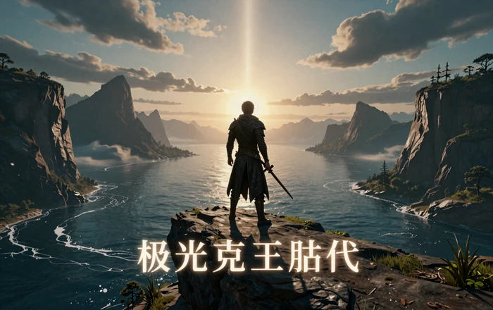 Index Pick editorial - hero standing at cliff edge overlooking a vast glowing magical RPG world at golden hour